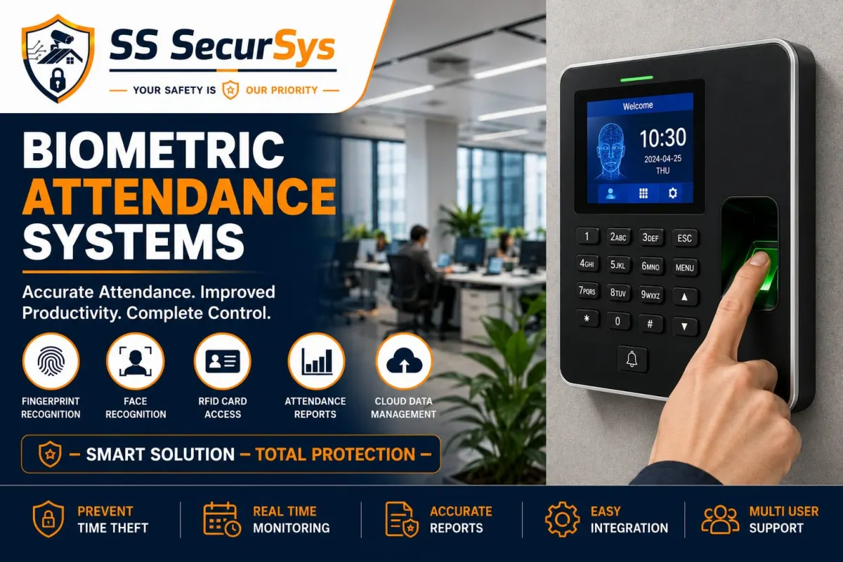 SS SecurSys biometric attendance system — fingerprint and face recognition terminal