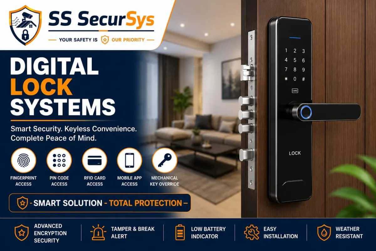 SS SecurSys digital lock system — smart keypad and fingerprint door lock